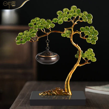 DecorBites™ Enamel Pine Ornaments: Wealth-Attracting Chinese Style Home Decor & Housewarming Gift