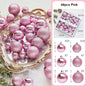 44pcs Christmas Ball Purple Pink Christmas Tree Hanging Decoration Pendant For Navidad Noel Carnival Wedding Party Ornaments