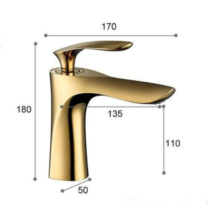 DecorBites™ Gold Basin Faucet Single Handle Hot & Cold Mixer Tap Deck Mounted