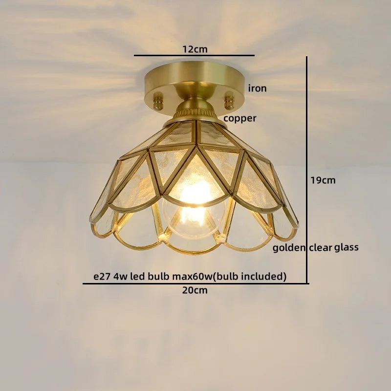DecorBites™ Glass Copper LED Ceiling Light - Nordic Home Lighting Fixture