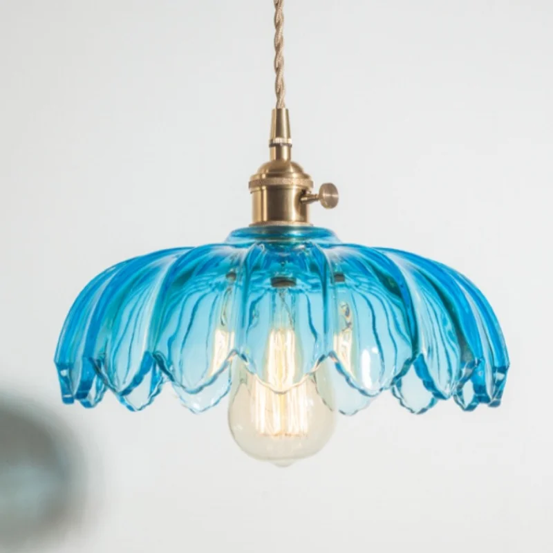 DecorBites™ Brass Glass LED Pendant Lamp for Cafe Bar Restaurant Bedroom Loft