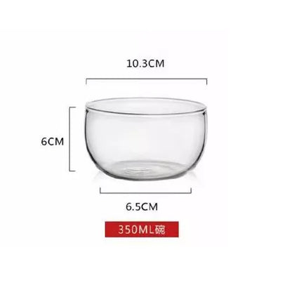 DecorBites™ Glass Salad Bowl Set - High Borosilicate, Food Storage, Lunch Bento Box