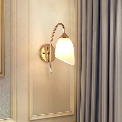 DecorBites™ Gold Glass Wall Lamp Bedroom Sconce for Hotel Living Room Aisle Staircase