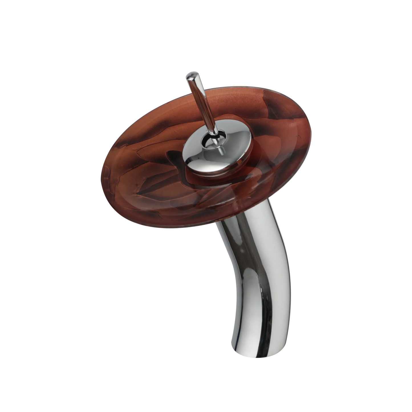 DecorBites™ Glass Rocker Handle Basin Faucet, Waterfall Mixer Taps, Chrome Finish