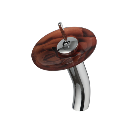 DecorBites™ Glass Rocker Handle Basin Faucet, Waterfall Mixer Taps, Chrome Finish