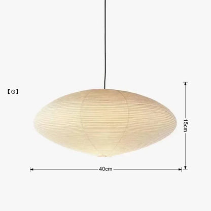 DecorBites™ Japanese Wabi Sabi Pendant Light LED E27 Noguchi Akari Rice Paper Ceiling Hanging