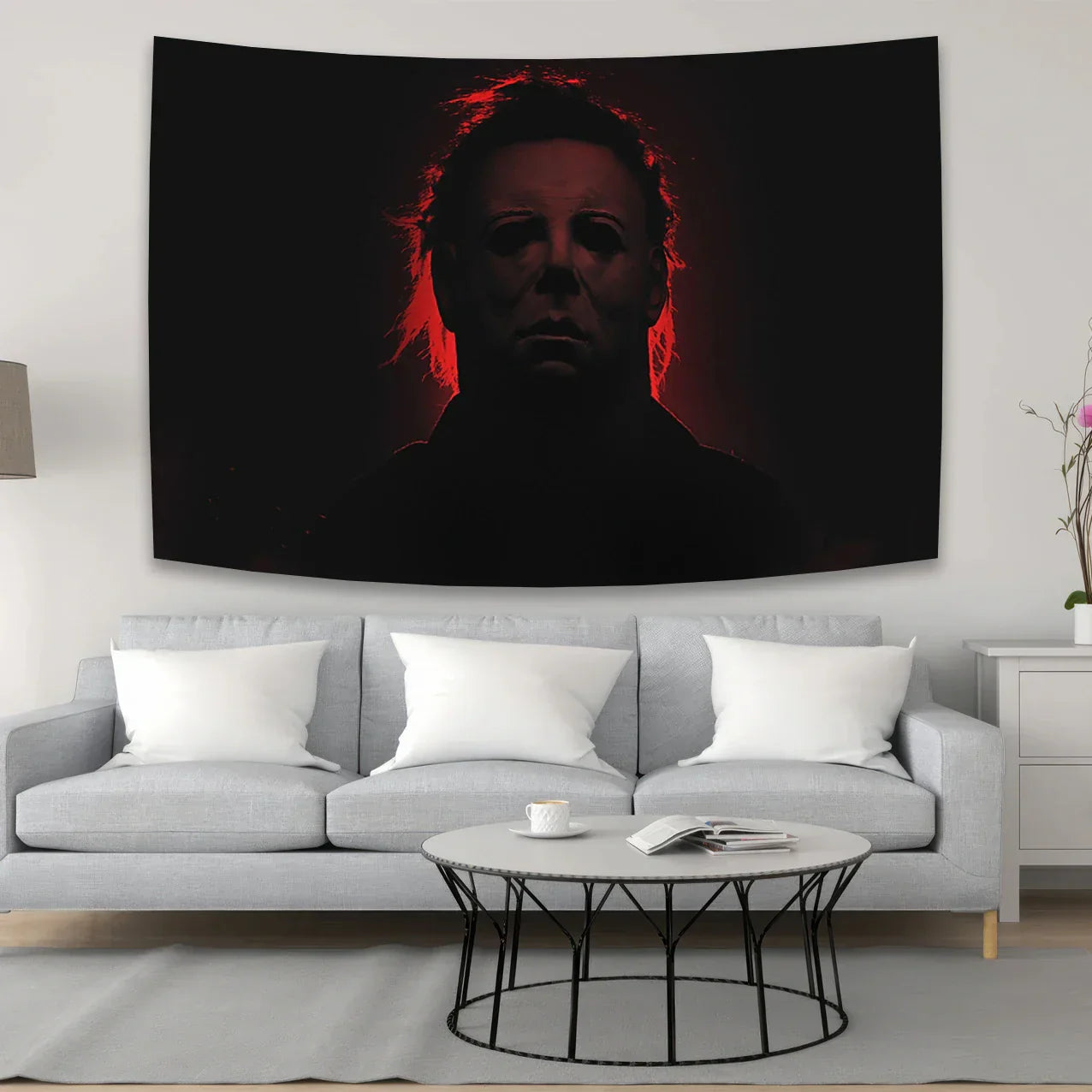 Halloween Michael Myers Tapestry by Decobites: Horror Movie Aesthetic Room Decor & Background.