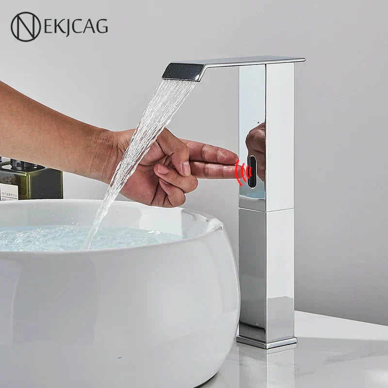 DecorBites™ High Style Smart Sensor Bathroom Basin Faucet Cold Hot Mixer Waterfall Tap