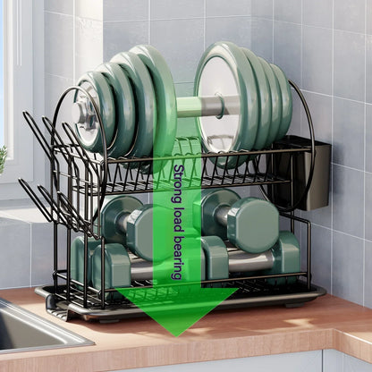 DecorBites™ Kitchen Organizer Rack with Drainboard for Dishes, Utensils, and Cups