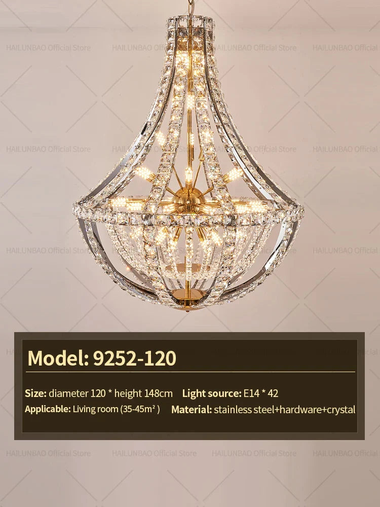 DecorBites™ Crystal Chandelier: Modern Luxury for Living, Dining, Bedroom