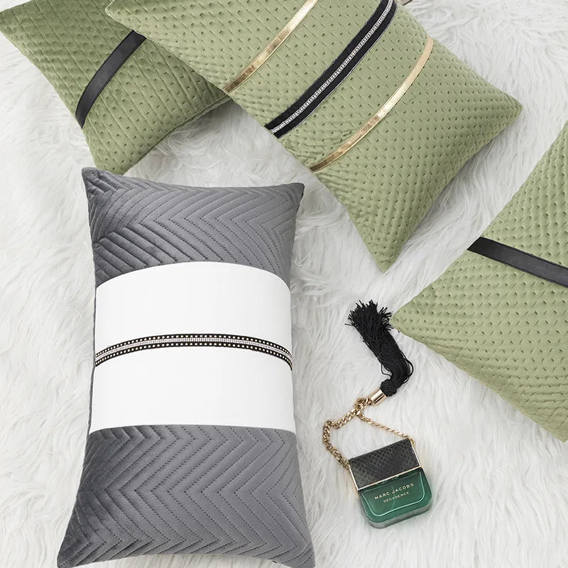 DecorBites™ Luxe Gray & White Cushion Cover 45X45CM for Modern Home Decor & Sofa