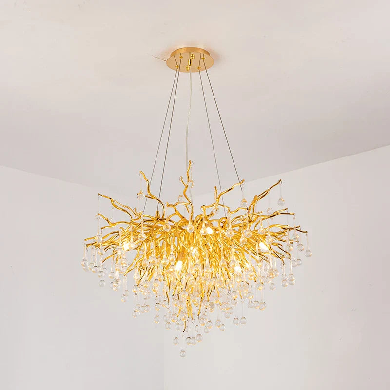 DecorBites™ Crystal Chandelier: Modern LED Luxury for Living Room Decor & Lighting