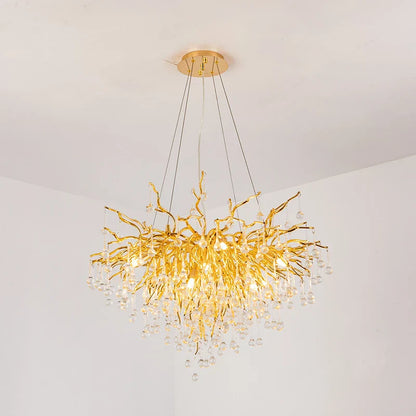 DecorBites™ Crystal Chandelier: Modern LED Luxury for Living Room Decor & Lighting