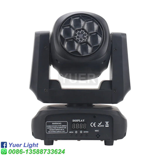 DecorBites™ 6X15W RGBW Bee Eye Laser Moving Head Light DMX512 10/15CH Strobe DJ Disco Stage