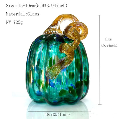 DecorBites™ Handmade Glass Pumpkin Figurines Collectible Statue Home Decor
