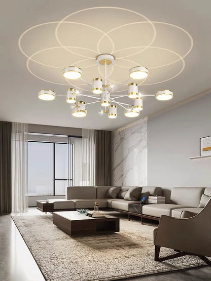 DecorBites™ LED Chandelier: Modern Smart Remote Ceiling Light for Living Room Bedroom Dining Kitchen