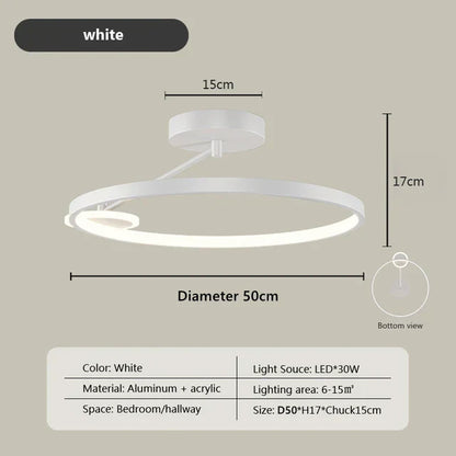 DecorBites™ Circular LED Ceiling Lamp with Remote Control for Bedroom & Aisle Lighting