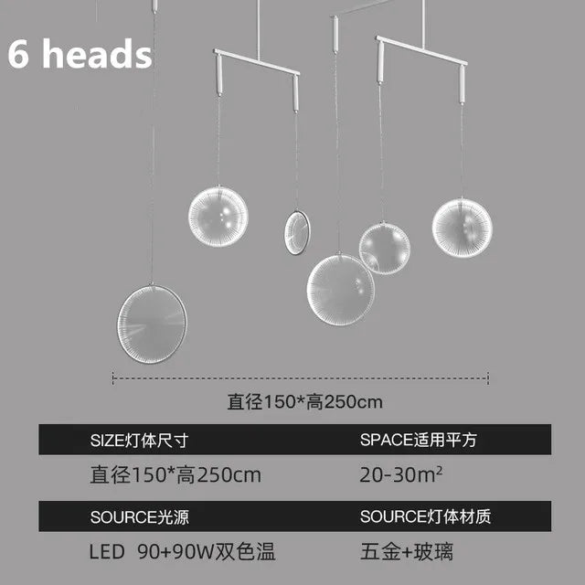 DecorBites™ LED Glass Pendant Light: Stylish Round Fixture for Hall, Living Room, Restaurant