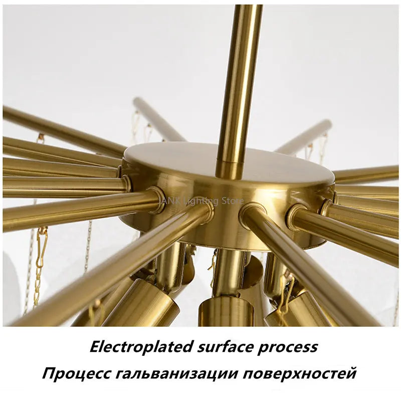 DecorBites™ Glass LED Chandelier 50cm Diameter for Living Room, Dining, Island - Lighting Fixtures