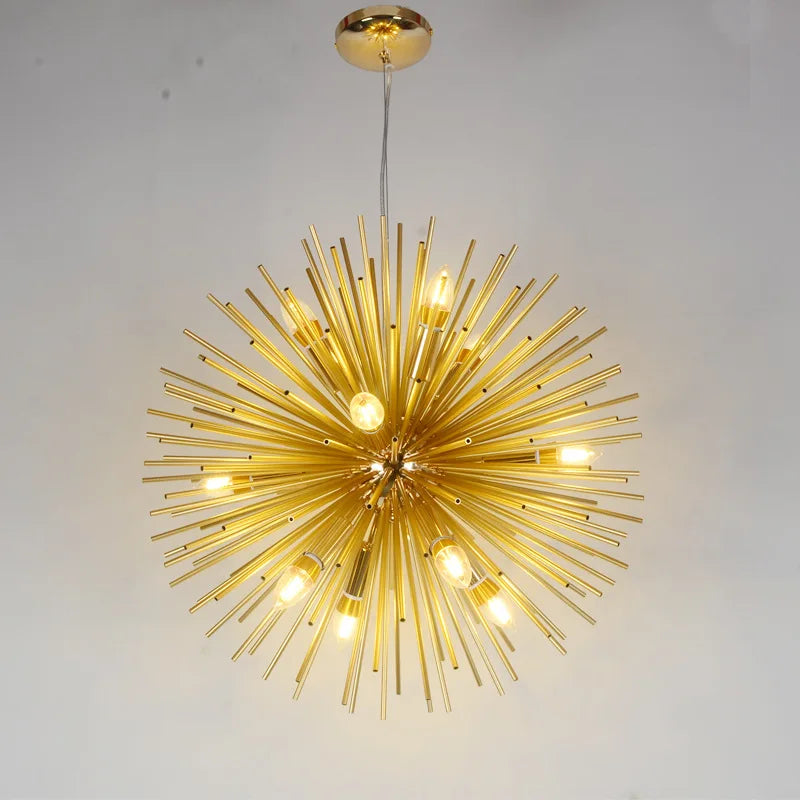 DecorBites™ Dandelion Ball Chandelier: Nordic Modern Golden Bedroom & Restaurant Lamp