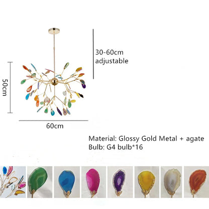 ديكوربايتس™ مصباح حائط LED من العقيق، تركيب سطحي معدني ذهبي، لمبة E14 G4