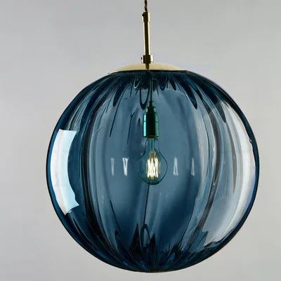 Nordic Glass Globe Pendant Light With Iron Finish