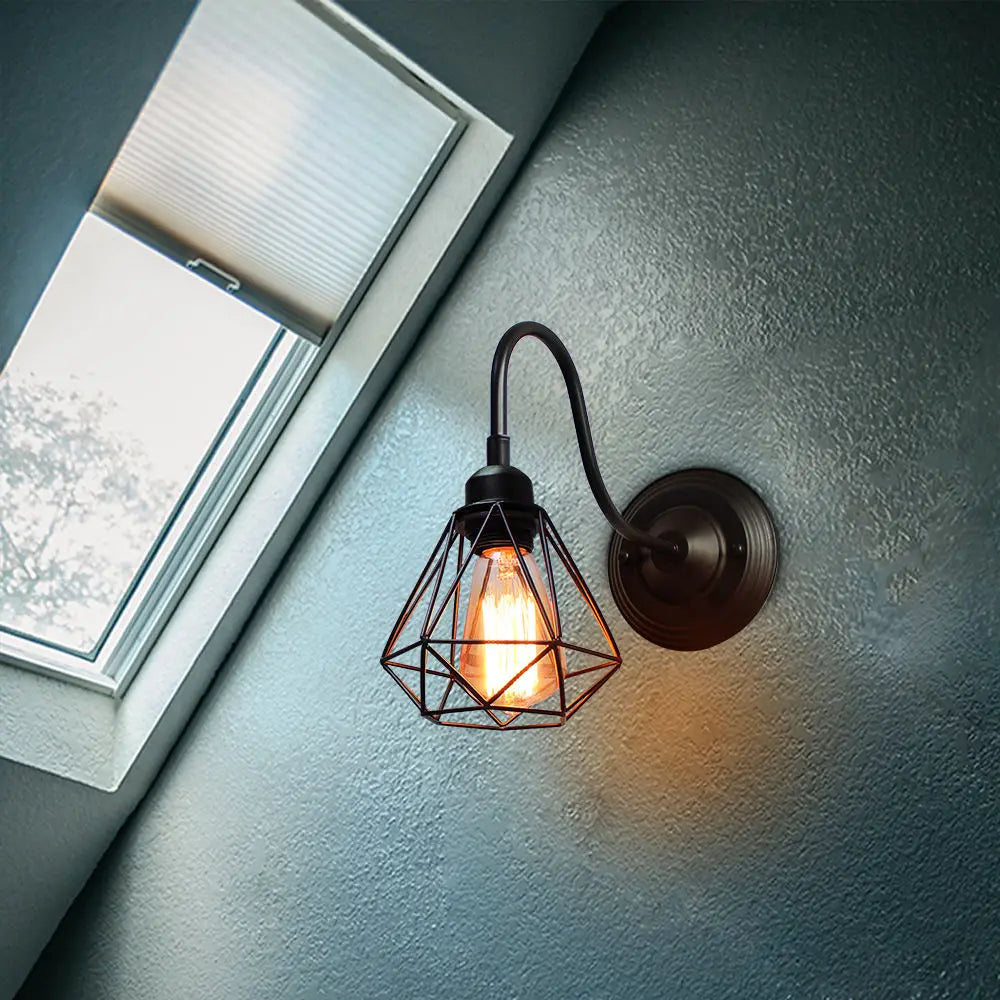 Decorbites™ Industrieller Käfig-Wandlampen Vintage Retro Loft LED Wandleuchte E27