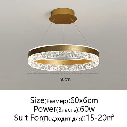 DecorBites™ Crystal Rings LED Chandelier Black&White Frame
