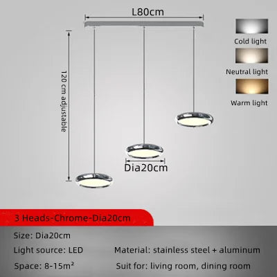 DecorBites™ Circular Dining Pendant Chandelier LED Light for Kitchen, Living Room & Bedroom