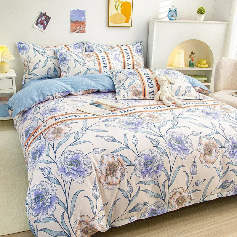 DecorBites™ Cartoon Printed Bedding Set: Bed Sheet, Duvet Cover, Pillowcases