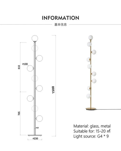 DecorBites™ Glass Ball Standing Lamp Set: Nordic Postmodern Minimalist Magic Beans Style