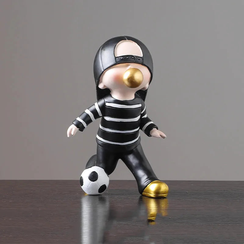 DecorBites™ Boys Sports Statues: Basketball, Football, Skateboarding. Children's Decor, Gifts, Sculpture.