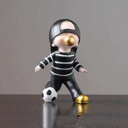 DecorBites™ Boys Sports Statues: Basketball, Football, Skateboarding. Children's Decor, Gifts, Sculpture.