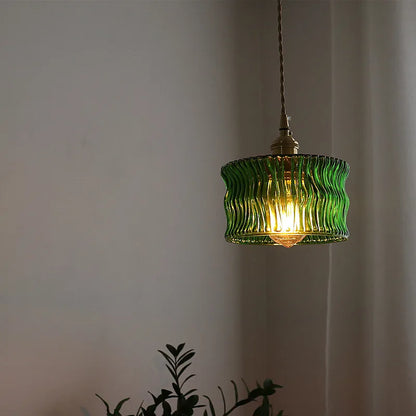 DecorBites™ Green Glass LED Pendant Light - Nordic Modern Hanging Lamp