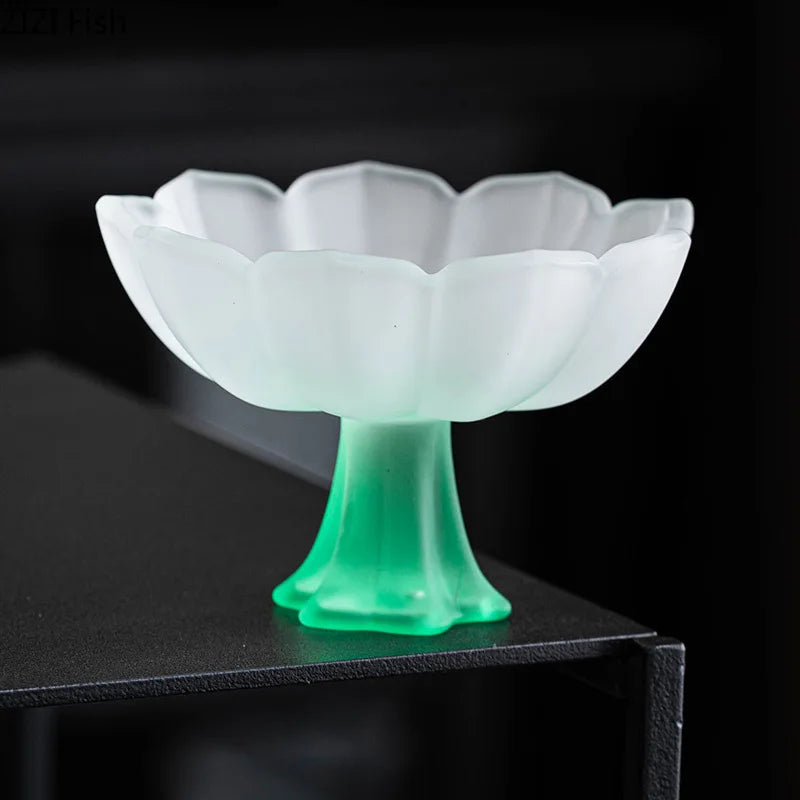 DecorBites™ Lotus Flower Glass Tea Cups - Set of 2
