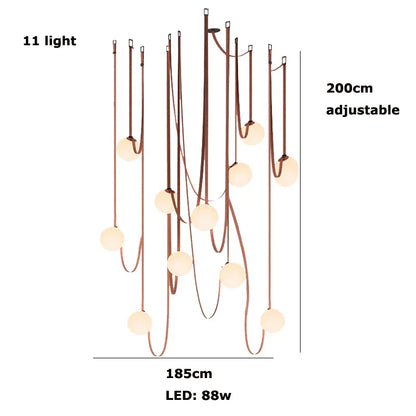 Lámpara colgante de bola de cristal DecorBites™ para salón-comedor tipo loft, iluminación LED