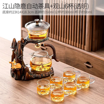 DecorBites™ Lazy Kung Fu Tea Set with Magnetic Water-Separating Bowl & Teapot