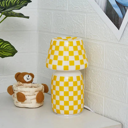 DecorBites™ Apollo Mushroom Glass Table Lamp - White Glass Bedside Night Light