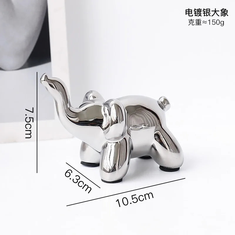 DecorBites™ Golden Monkey Dog Rabbit Ceramic Balloon Animals Desk Ornament