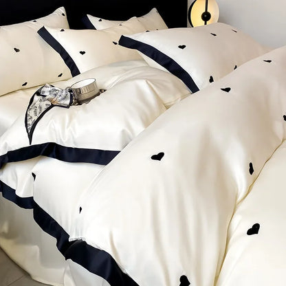 DecorBites™ Lace Embroidered Cooling Comforter Cover Set - Silky Cozy Bedding Sets