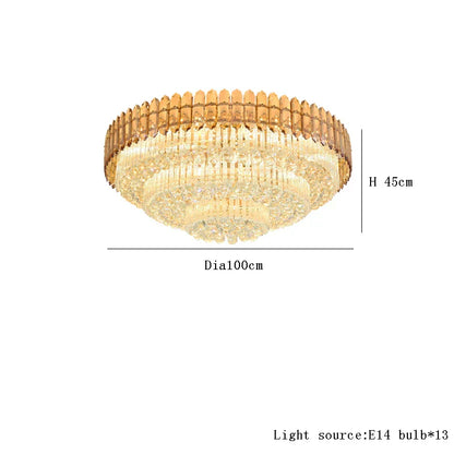DecorBites™ Amber Crystal Ceiling Lights: Modern Luxury for Living Room, Villa, Foyer