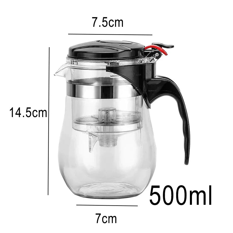 DecorBites™ Glass Tea Set with Infuser, Pu Erh Kettle, Gaiwan Pots - 900ml