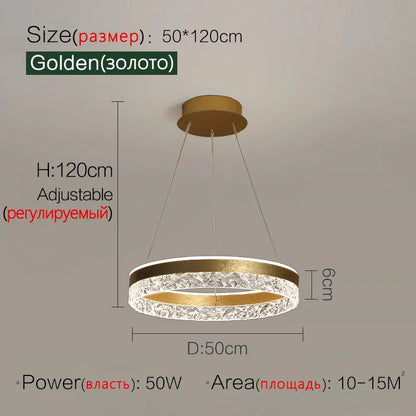 DecorBites™ Crystal Ring LED Pendant Light - Modern Home Lighting for Bedroom and Restaurant