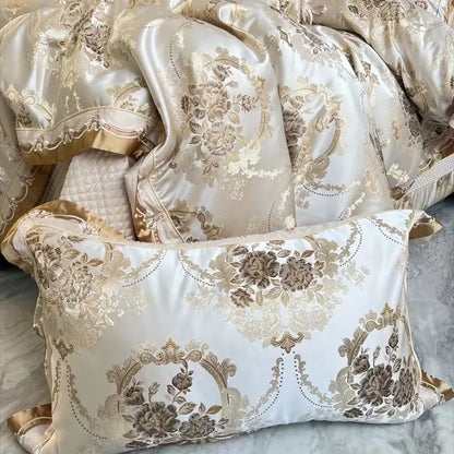 Decobites Luxury European Palace Jacquard Cotton Embroidery Bedding Set