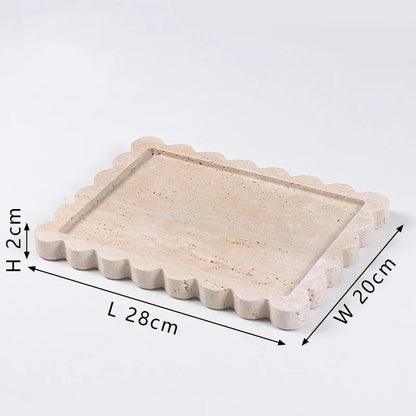 DecorBites™ Calacatta Viola Marble Tray: Luxury Vanity & Kitchen Decor Tray