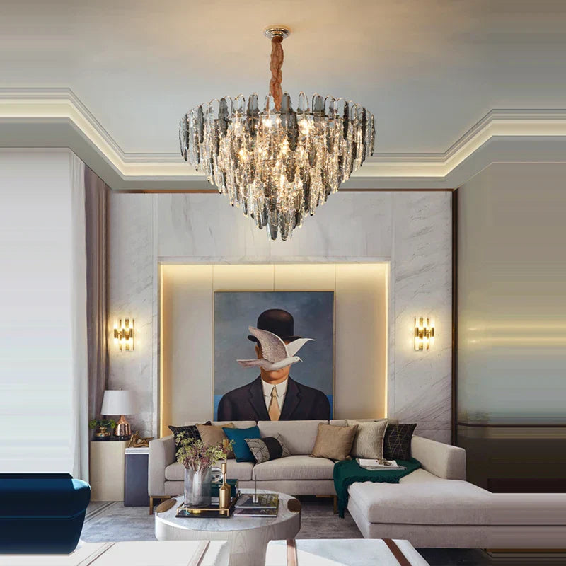 DecorBites™ Gold Crystal LED Chandelier Lighting for Dinning Table