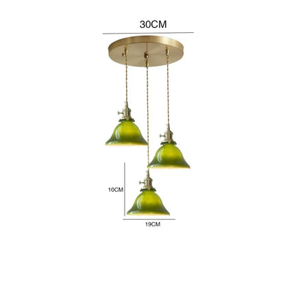 Decorbites™ Edison Vintage Pendelleuchte Grünes Glas Kupferfassung Heimdekoration