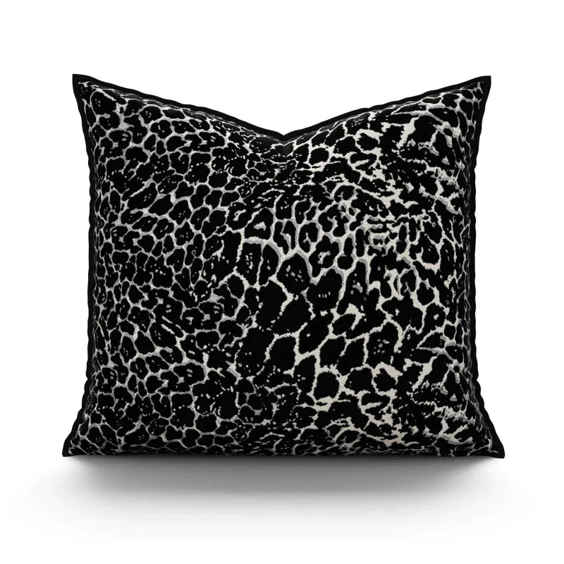 Funda de cojín DecorBites™ con estampado de cebra dorado en jacquard - Decoración moderna de lujo