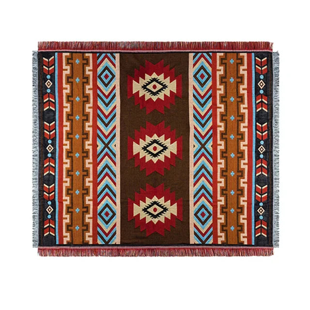 بطانية أريكة ونسيج قطني هندسي محبوك من DecorBites™