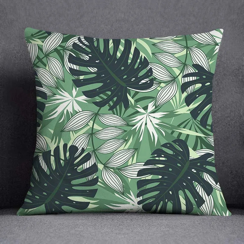 Nordic Leaf Pattern Pillowcase